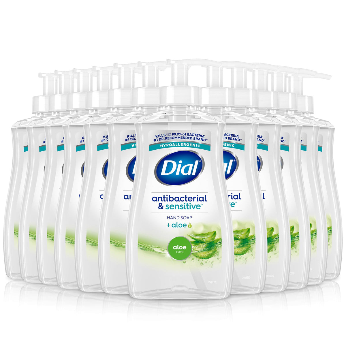 Dial Antibacterial Defense Aloe bottle pump – gentle, thorough clean.