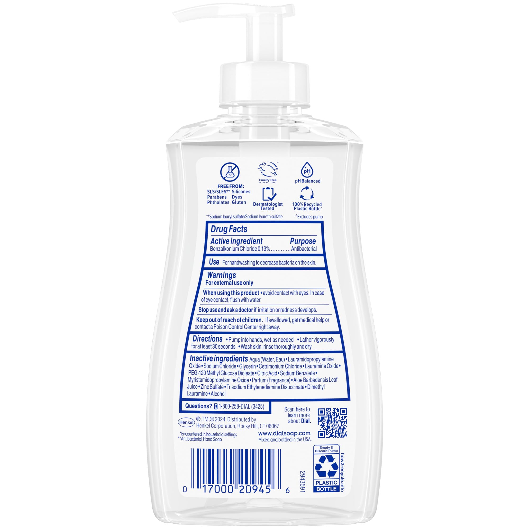Dial Antibacterial Defense Aloe gentle on skin with aloe vera.