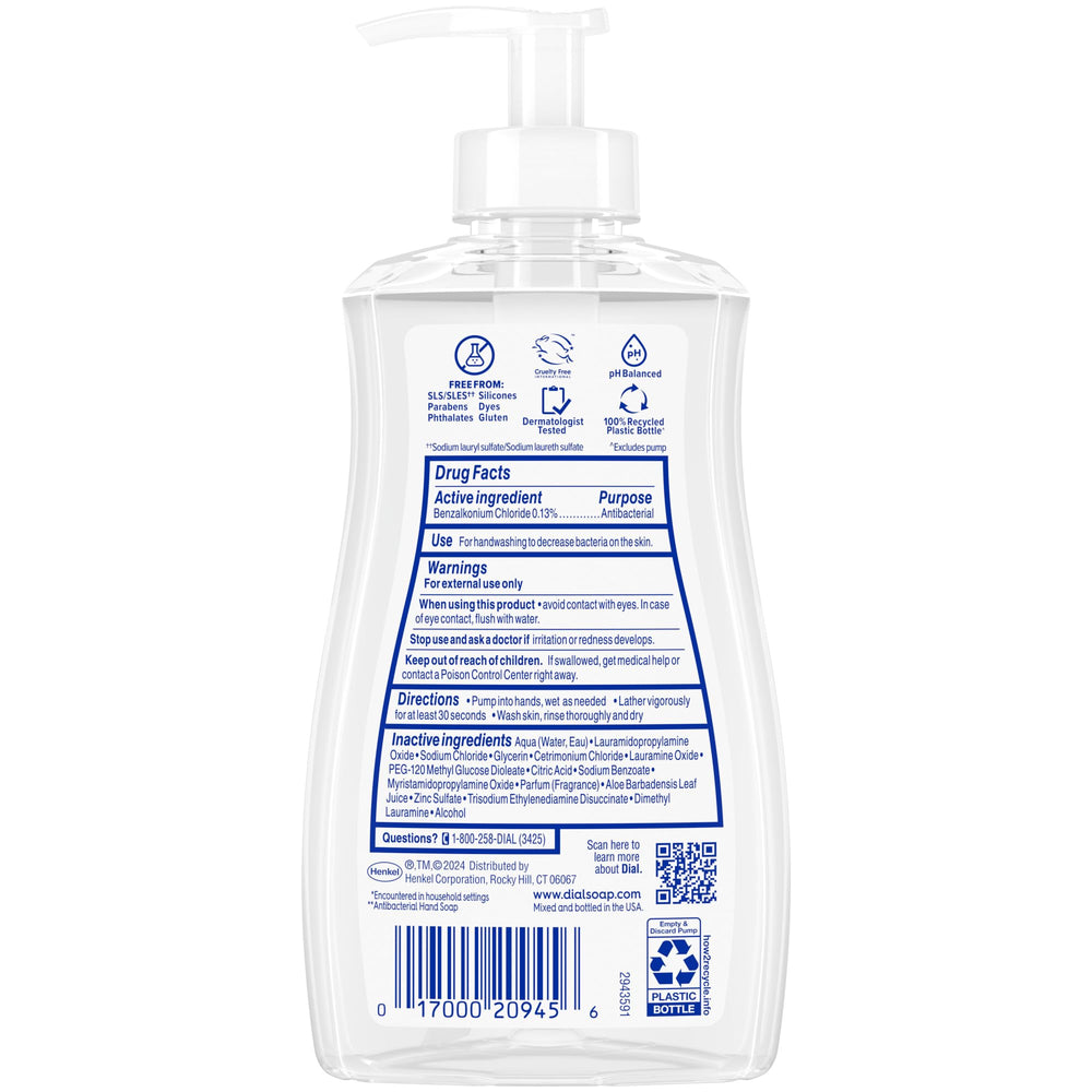 Dial Antibacterial Defense Aloe gentle on skin with aloe vera.