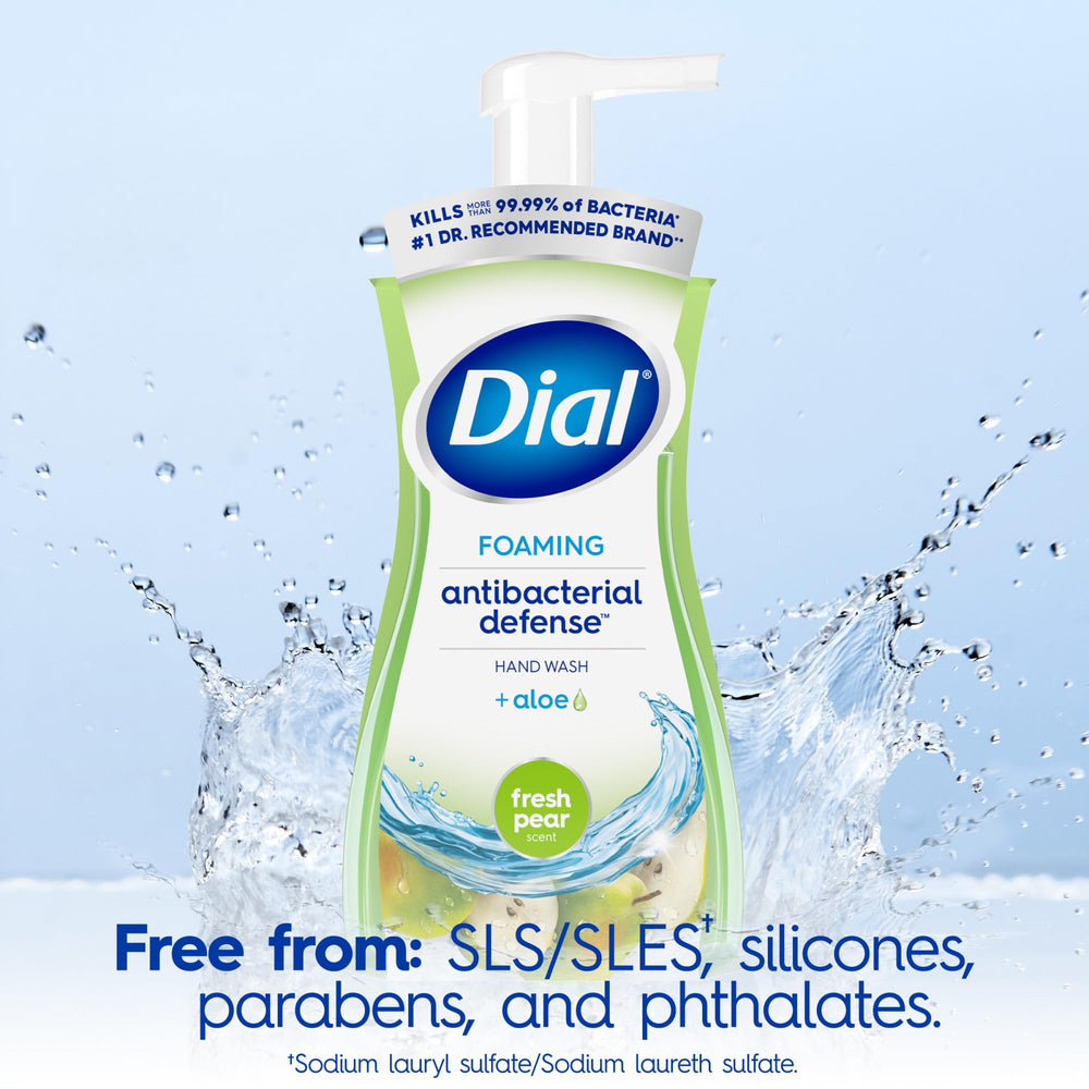 Dial Antibacterial Defense aroma pera fresca en la botella