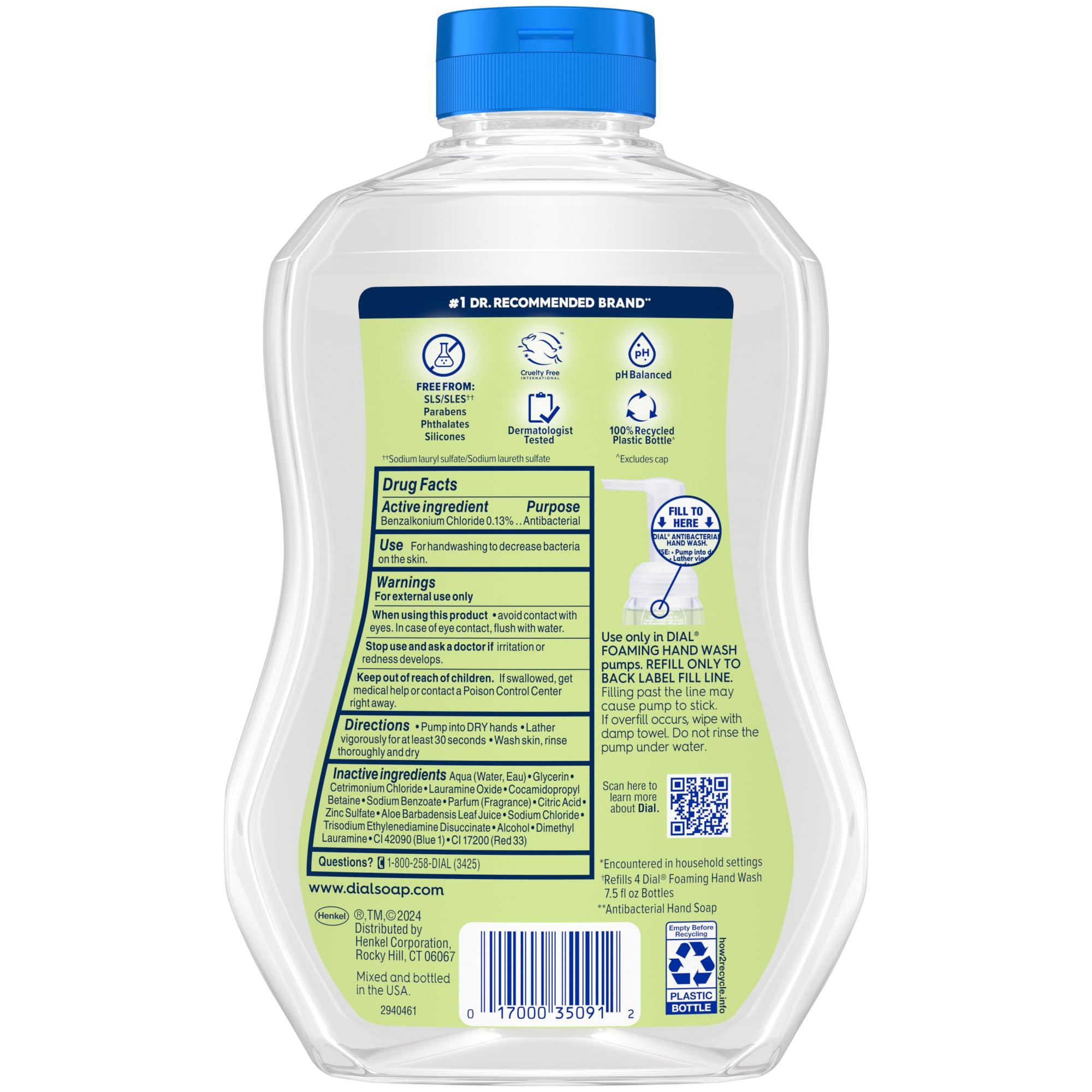Dial Antibacterial Defense foaming hand soap for kitchen use.