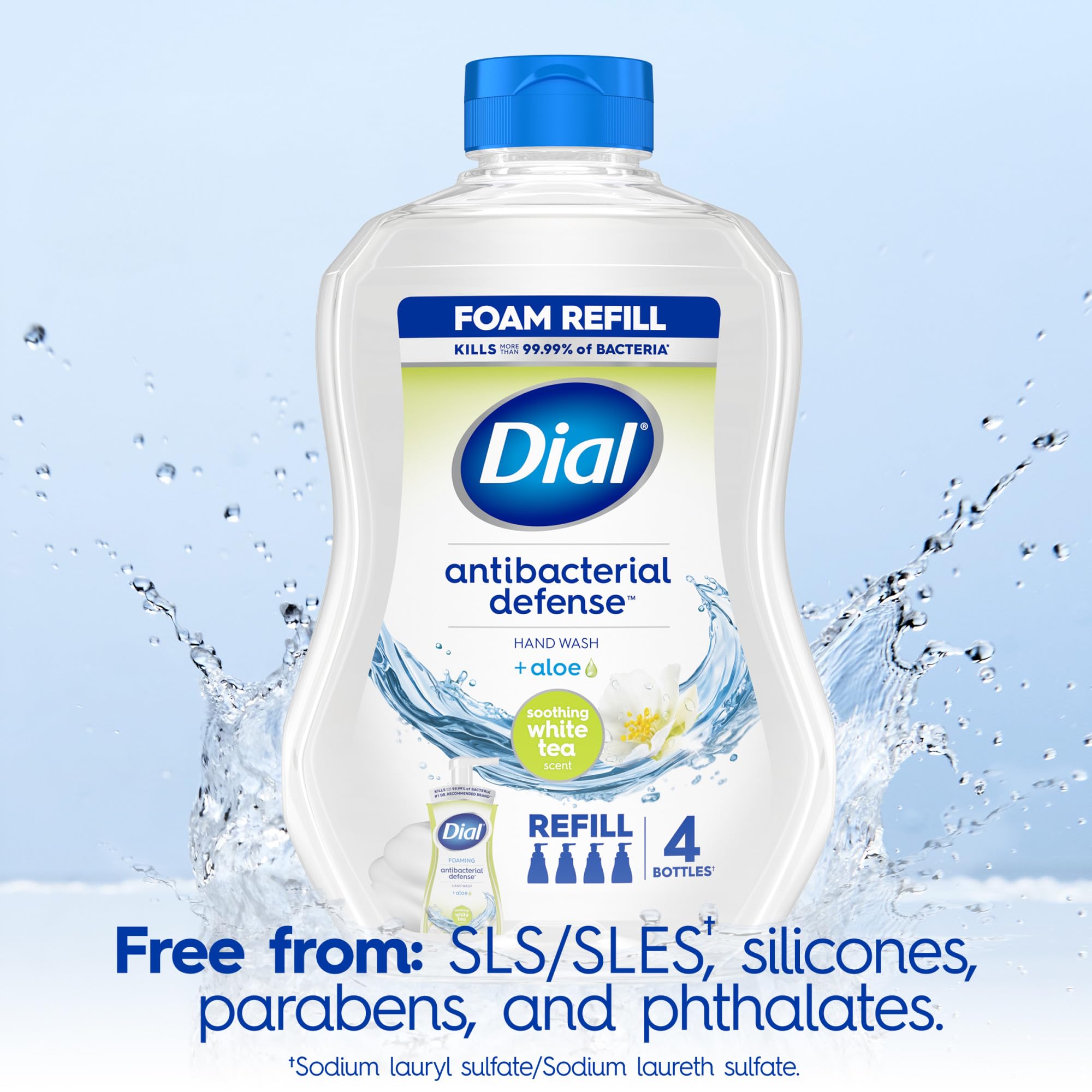 Dial Antibacterial Defense white tea fragrance enhances daily hand washing.