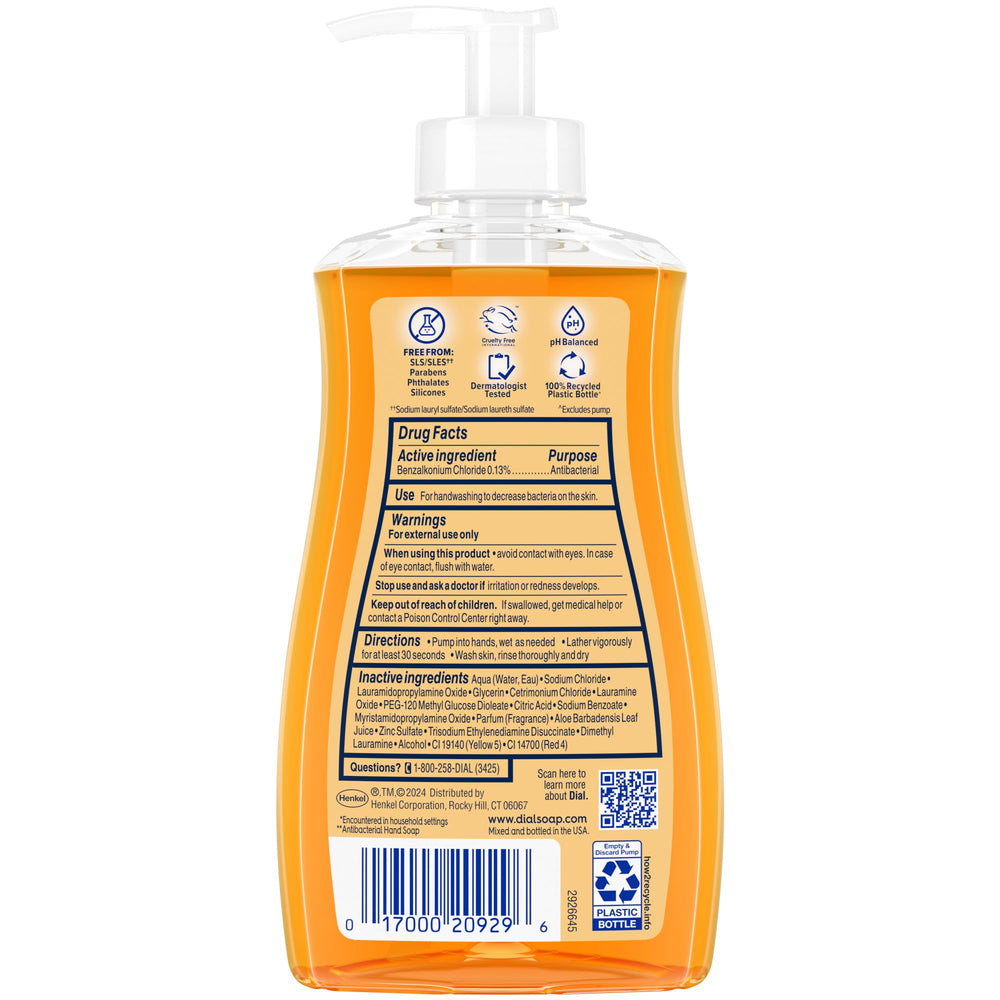 Dial Defensa antibacteriana: envase reciclable para cuidado responsable.