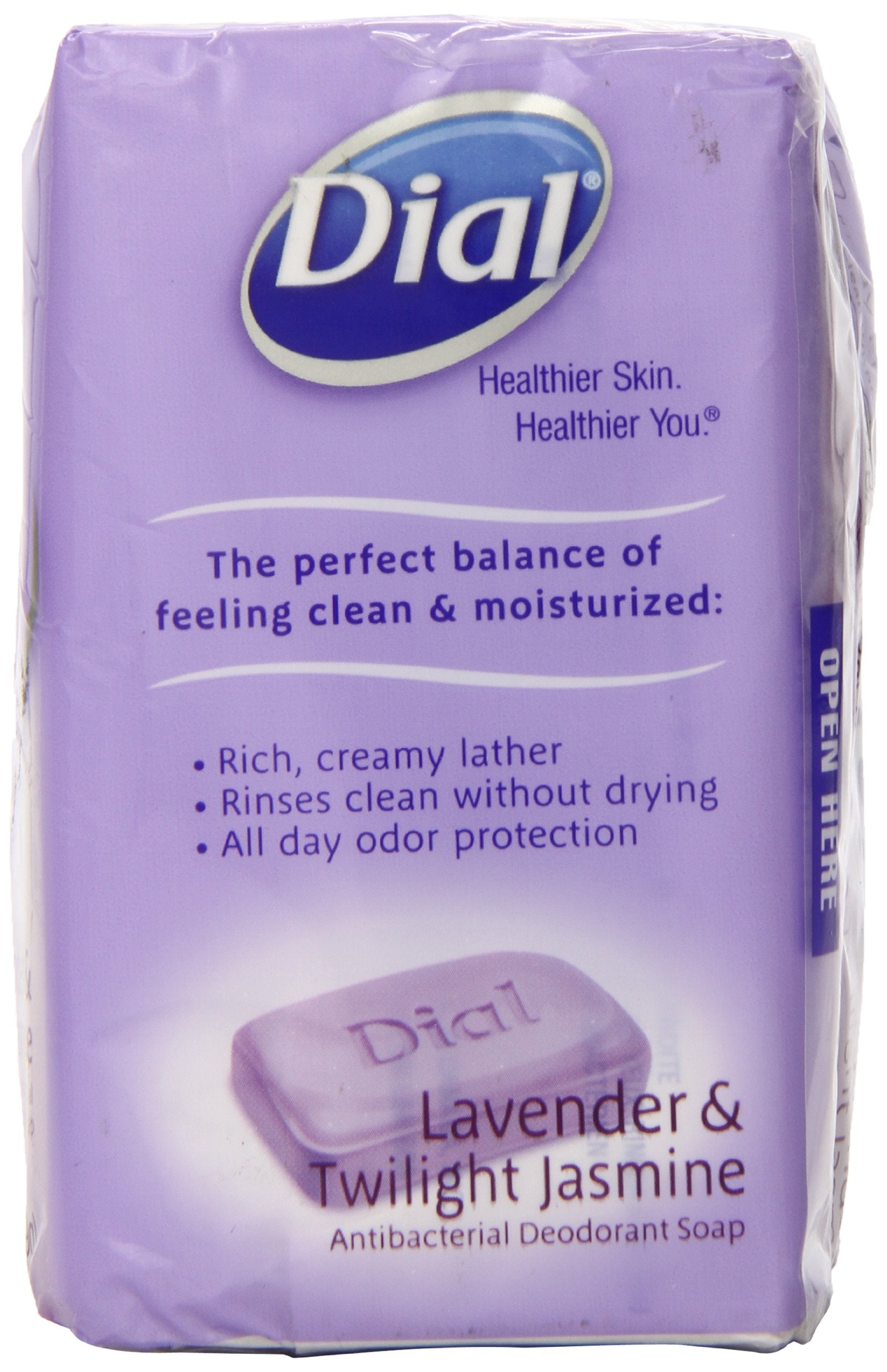 Dial antibacterial deodorant soap twilight jasmine bar highlights silky scent and clean rinse