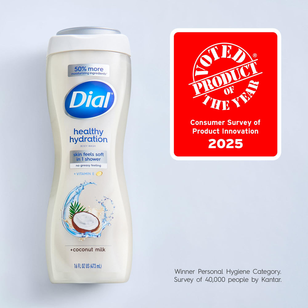 Dial ingredients panel highlighting coconut milk and vitamin E.