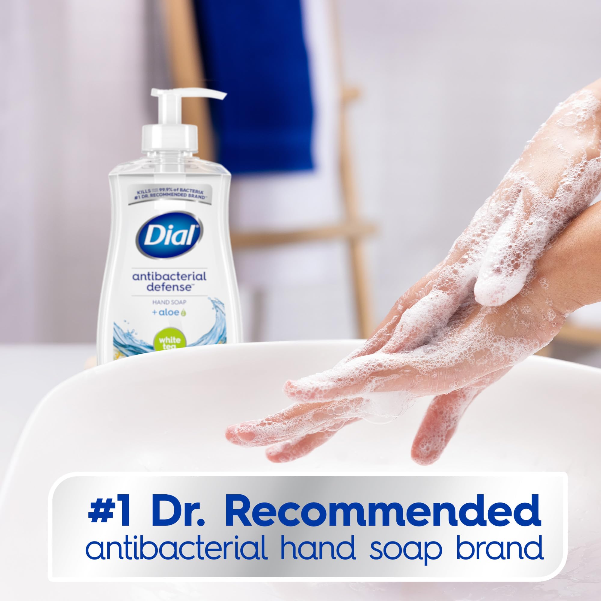 Dial botella reciclable jabon liquido manos aloe te blanco
