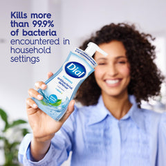 Dial defensa antibacteriana botella reciclable, ideal para cocinas y baños.