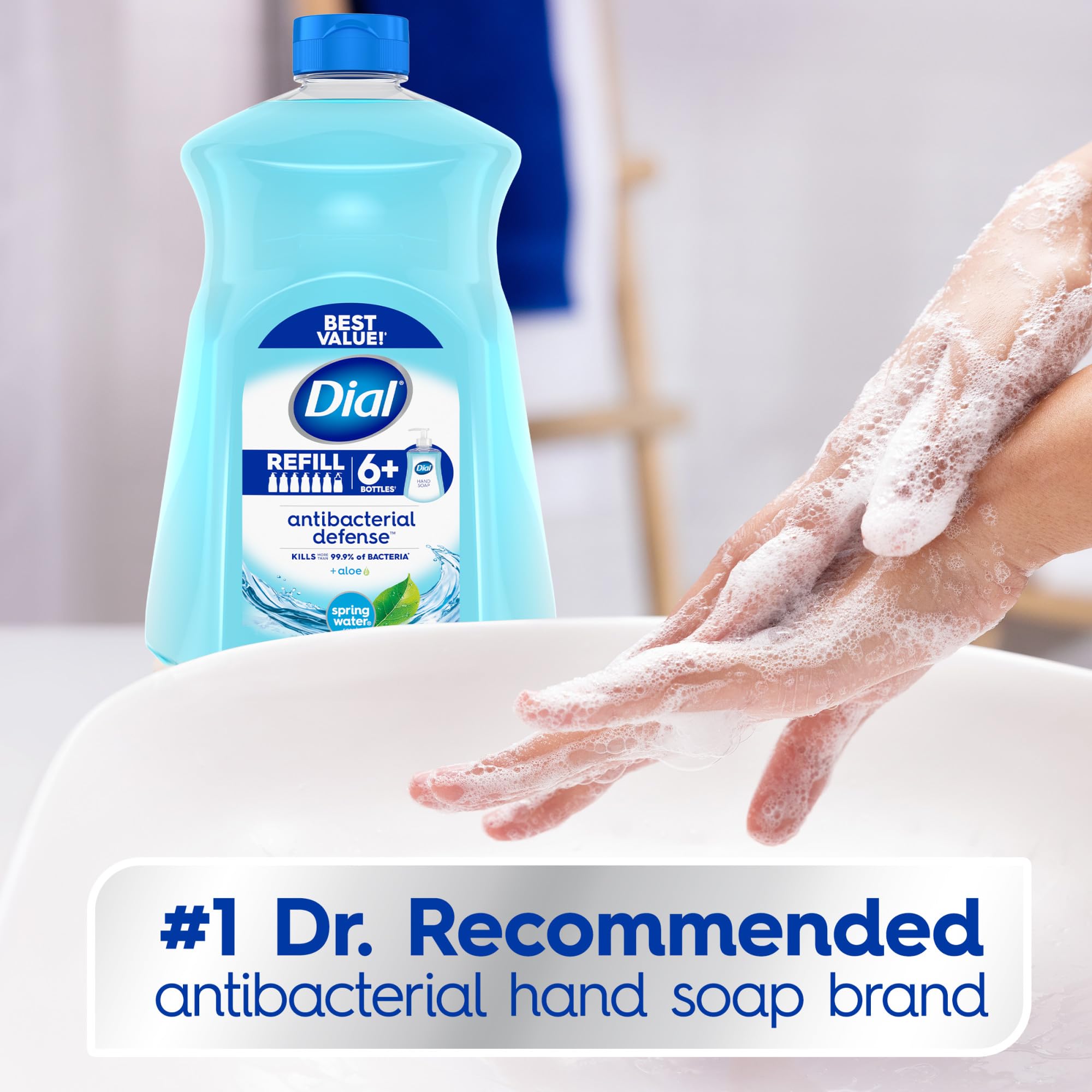 Dial Defensa Antibacteriana Espuma cremosa; sensación suave durante el lavado.