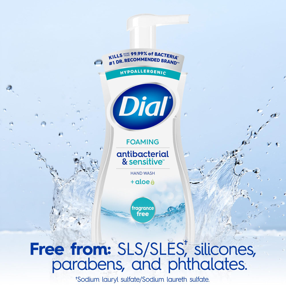 Dial fragrance-free foaming hand soap with rich lather close-up