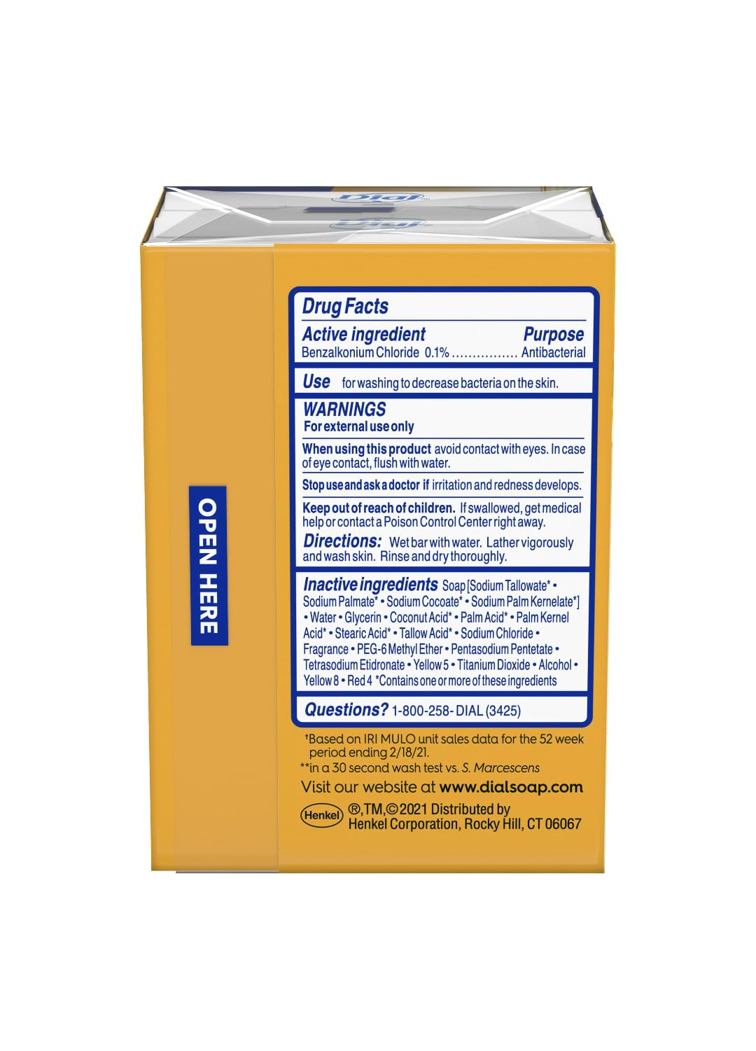 Dial Gold antibacterial deodorant soap bar closeup highlights rich cleansing lather.