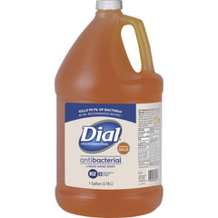 Dial Gold antibacterial hand soap label with NSF registration and moisturizers.