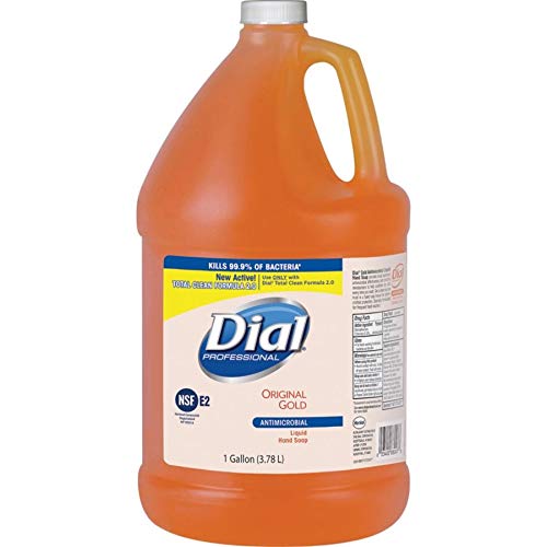 Dial Gold antibacterial hand soap at a sink setup for quick hand hygiene.