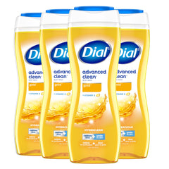 Dial Gold limpieza avanzada en la botella para una ducha refrescante.