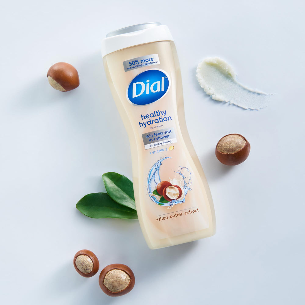 Recycled plastic bottle cap and eco packaging from Dial Body Wash.