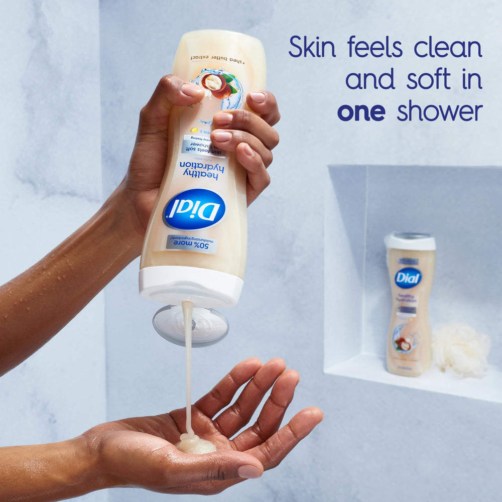 Dial Healthy Hydration Shea Butter Extract close-up highlighting nourishing skin feel.