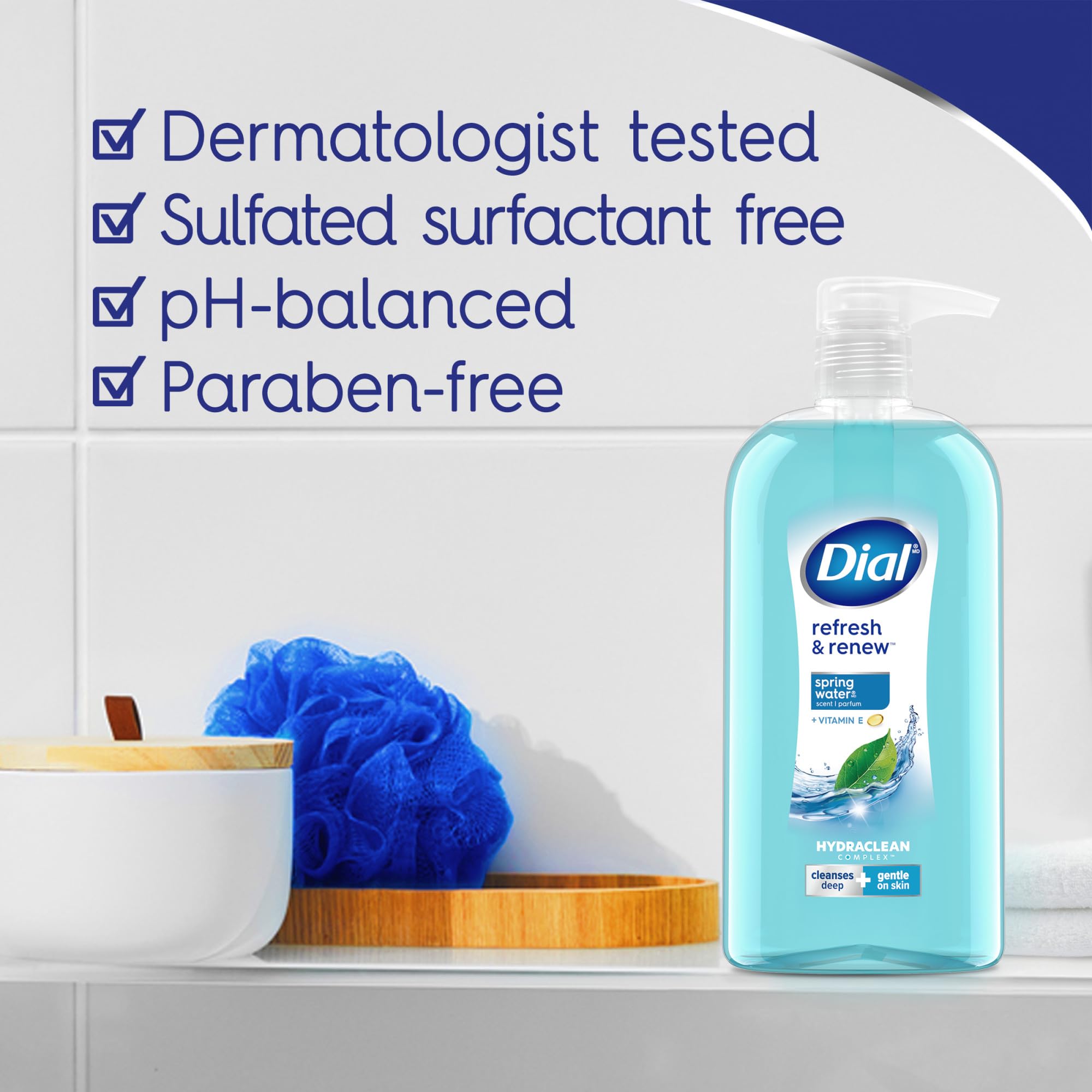 Dial etiqueta Hydraclean visible, enfoque en limpieza profunda sin resecar la piel.