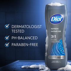 Dial Men aroma salvia azul para una ducha agradable.
