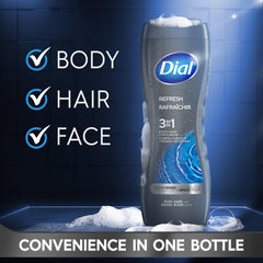 Dial Men espuma cremosa que limpia profundamente sin resecar.