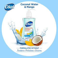 Dial Jabón líquido para manos, enjuague fácil y piel hidratada tras el lavado.