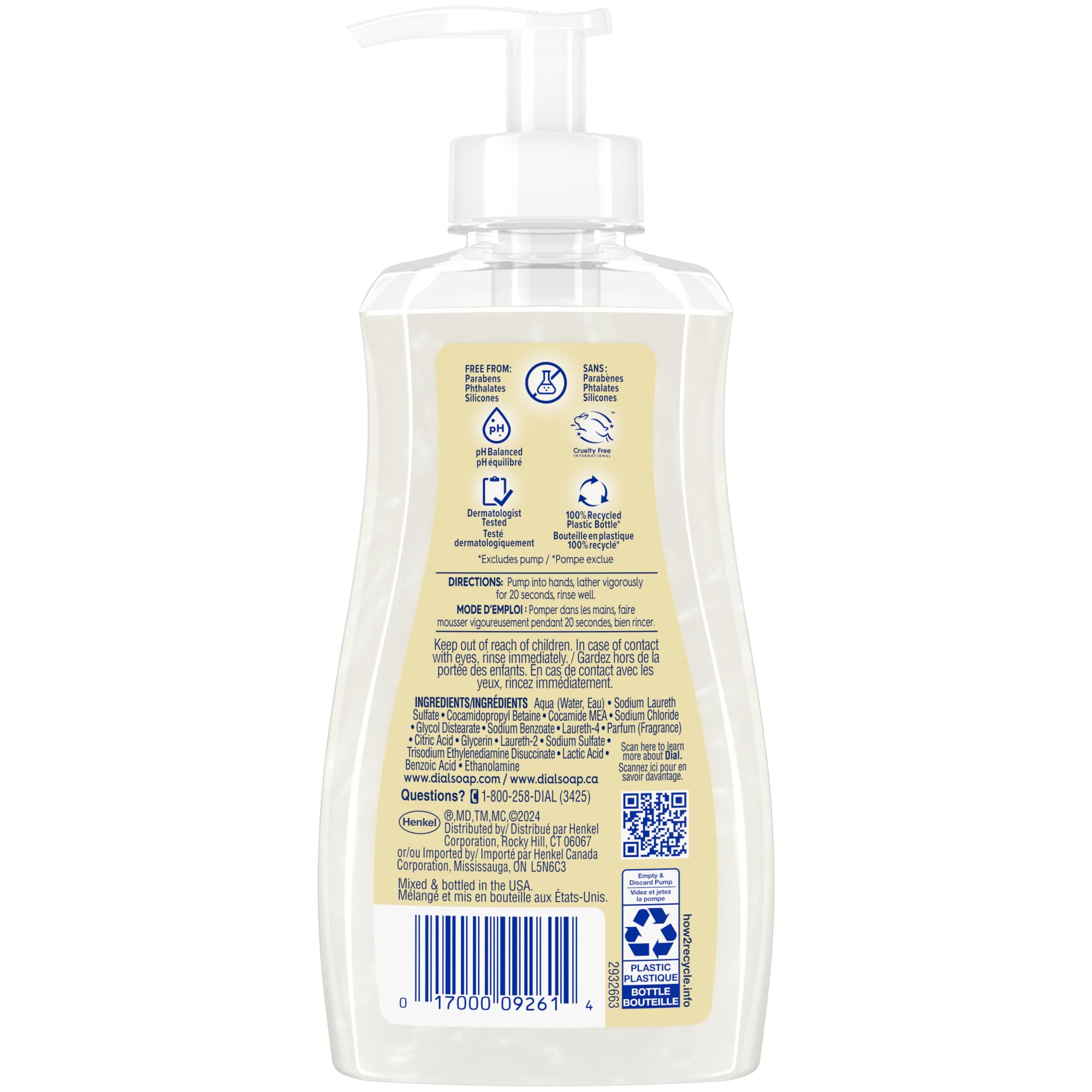 Dial etiqueta detallada con ingredientes y uso recomendado.