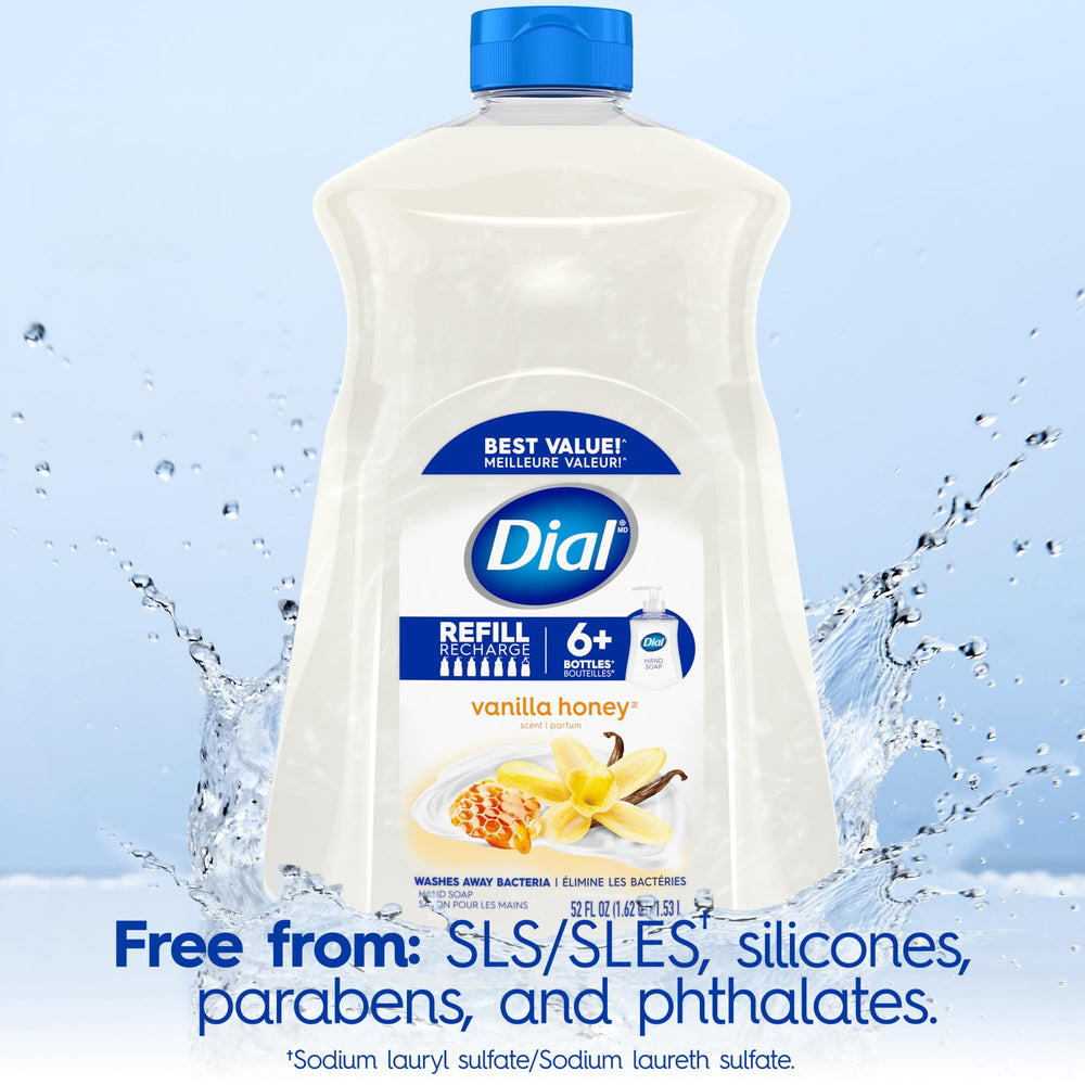 Dial dermatológicamente probado para cuidado de la piel durante el lavado.