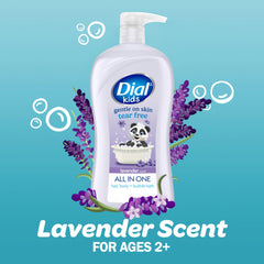 Dial Kids cabello y piel limpios sin lágrimas durante el baño.