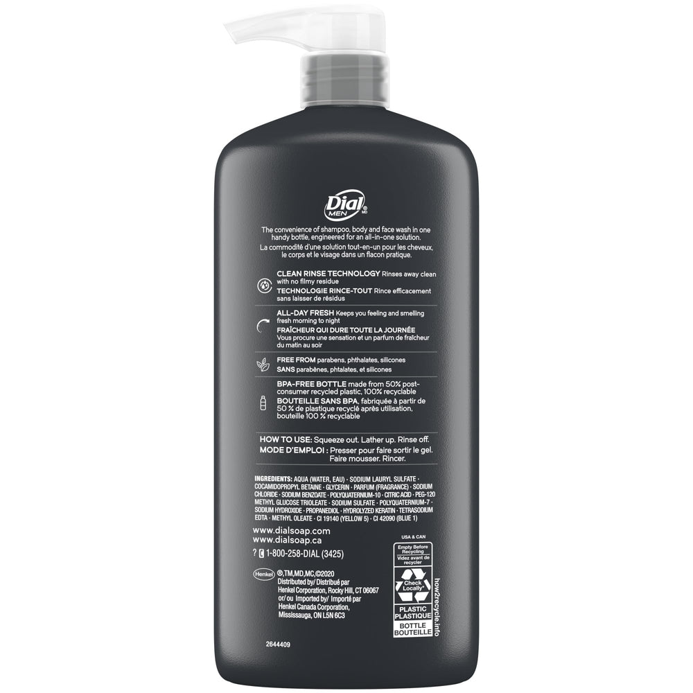 Dial Men 3-en-1: fragancia aloe fresca para todo el día.