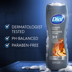 Dial Men 3 en 1 fragancia Amber Woods para sensación duradera