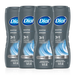 Dial Men 3-in-1 shower solution showcases all-in-one cleansing.