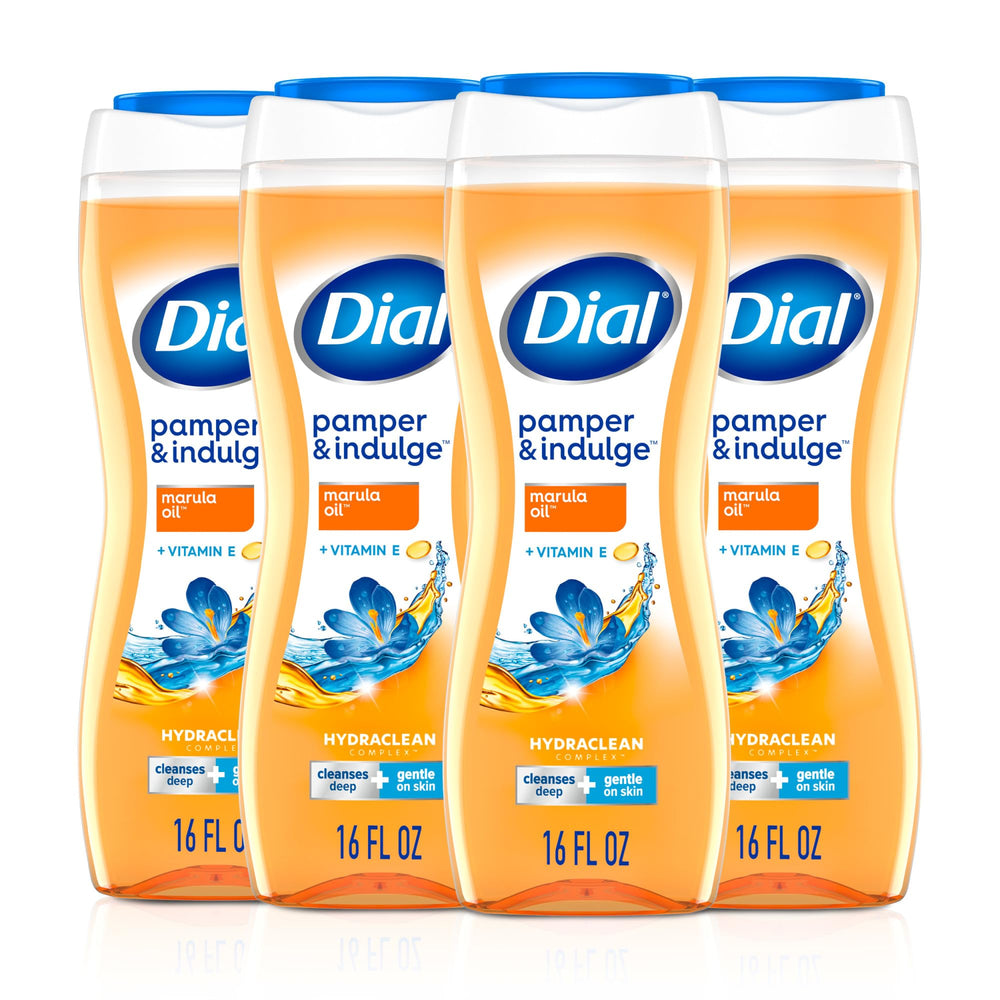 Dial Pamper & Indulge Marula: botella visible para una experiencia suave