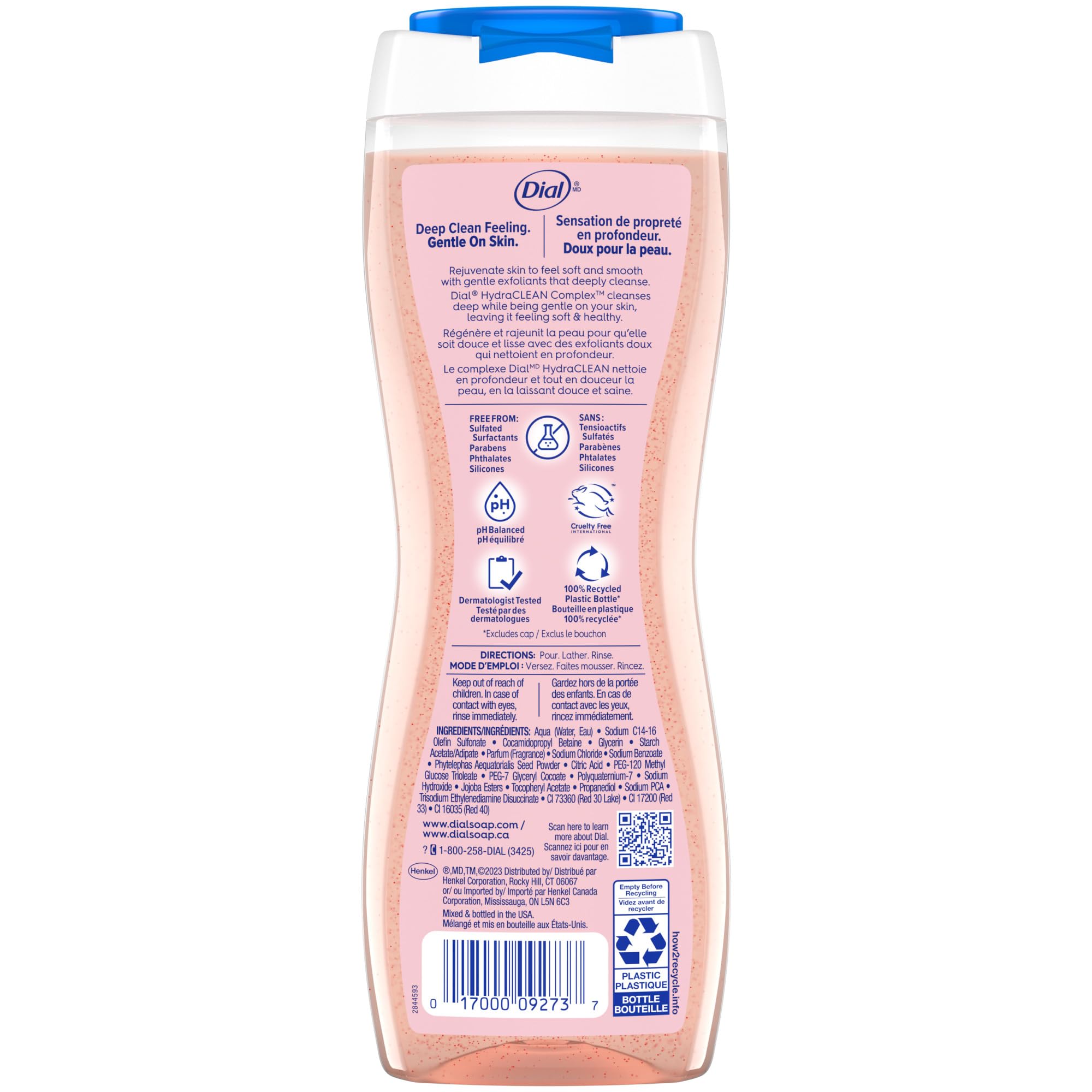 Dial free from parabens and sulfates supports a mild daily cleanse.