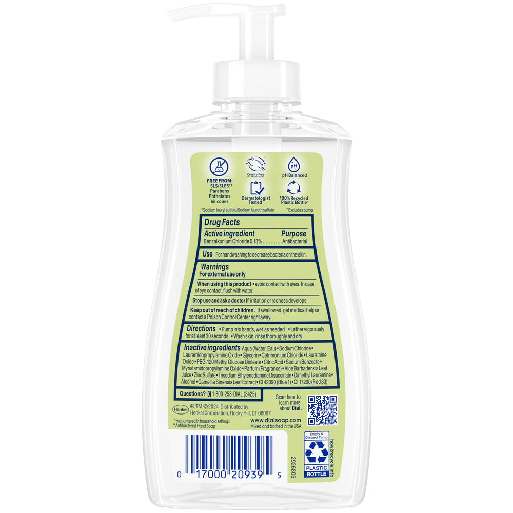 Dial bomba facil de usar jabon liquido manos aloe te blanco