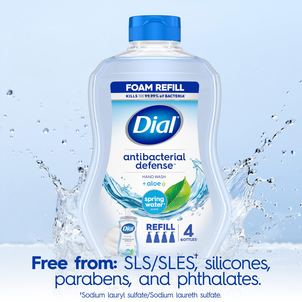 Dial bottle is recyclable and cap is excluded to reduce waste.