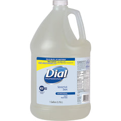 Dial Sensitive Skin Antimicrobial Soap Refill 1 Gal for frequent handwashing, germ-killing formula.