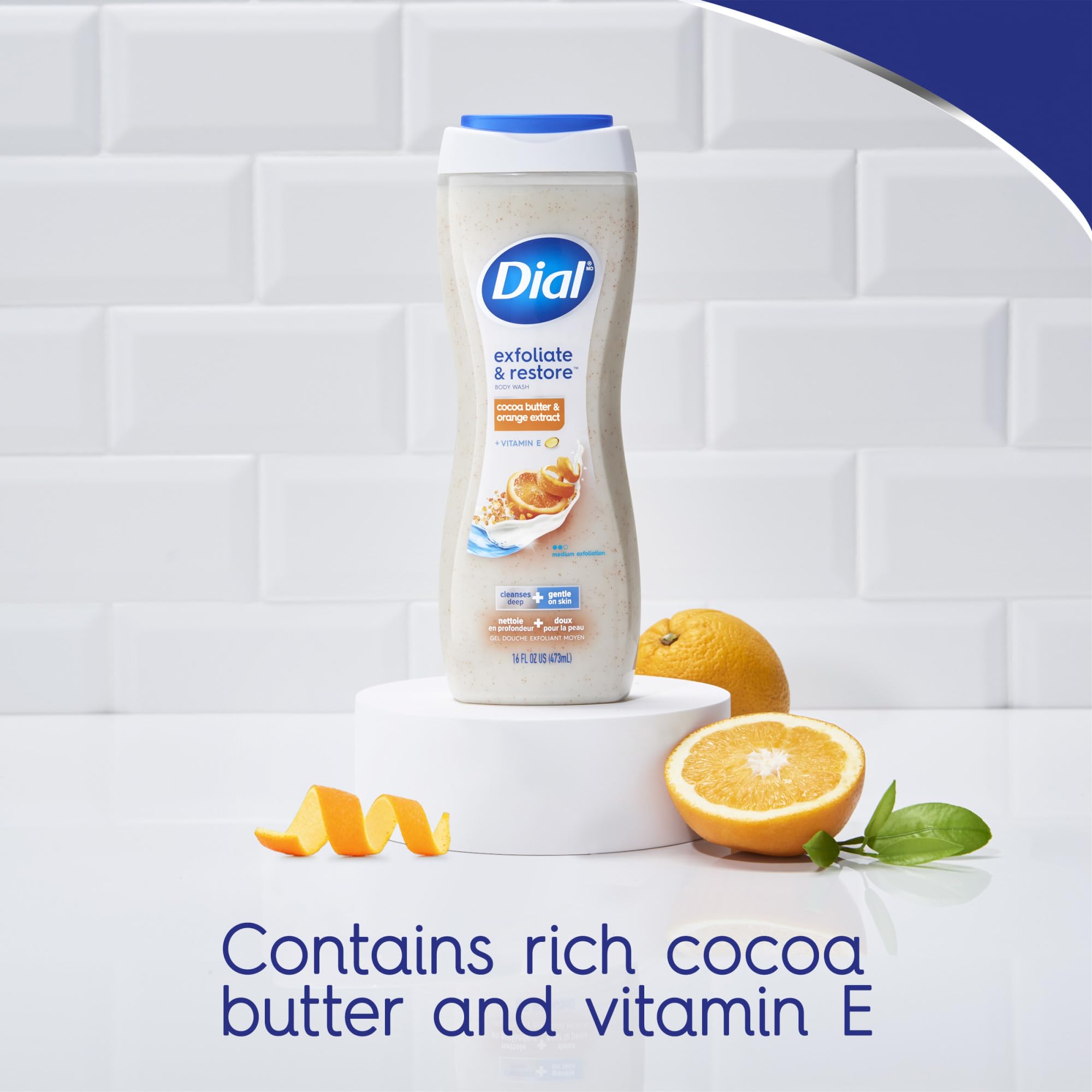 Dial vitamina E cuida la piel durante la ducha.