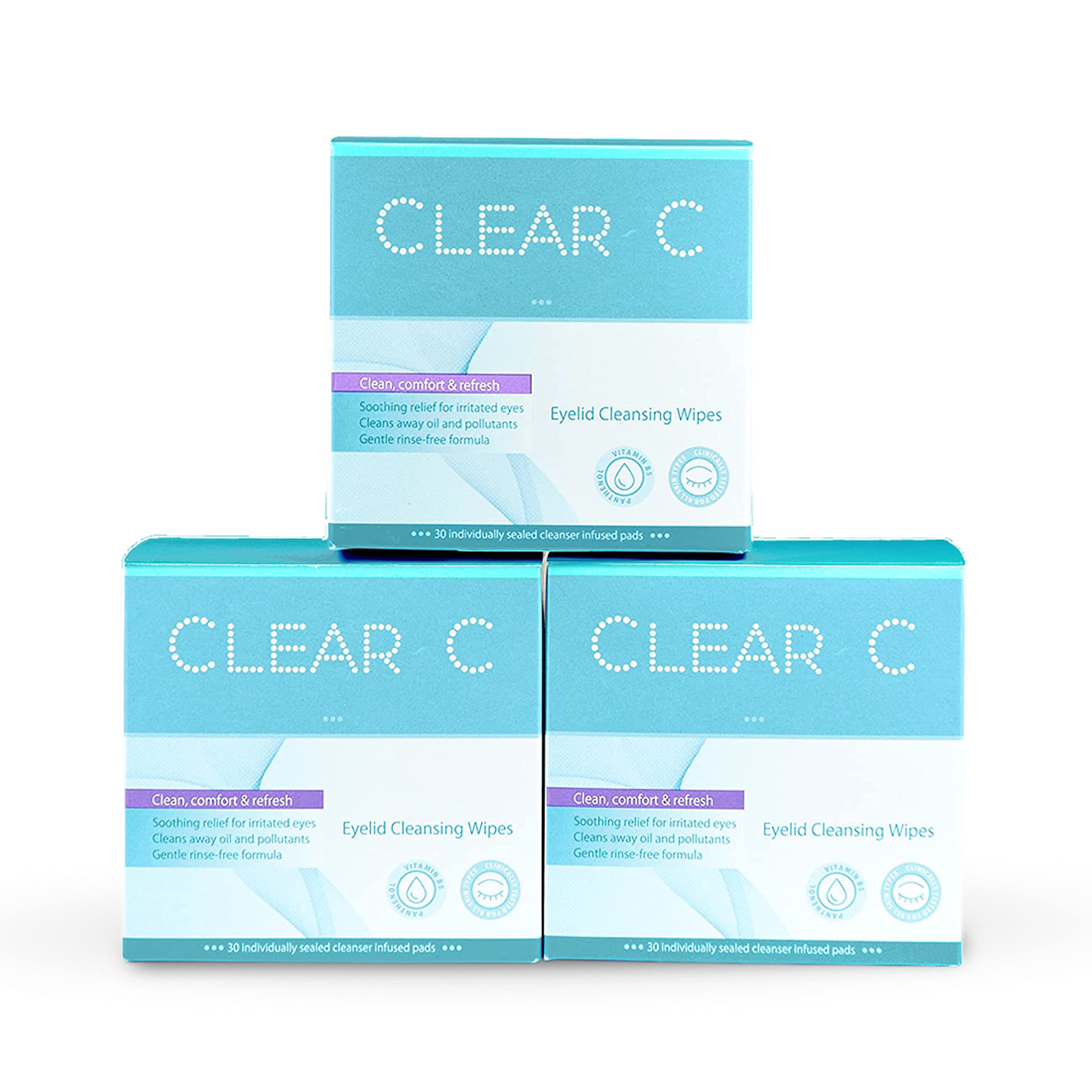 Diamond Wipes Clear C eyelid wipe packaging front for easy travel use