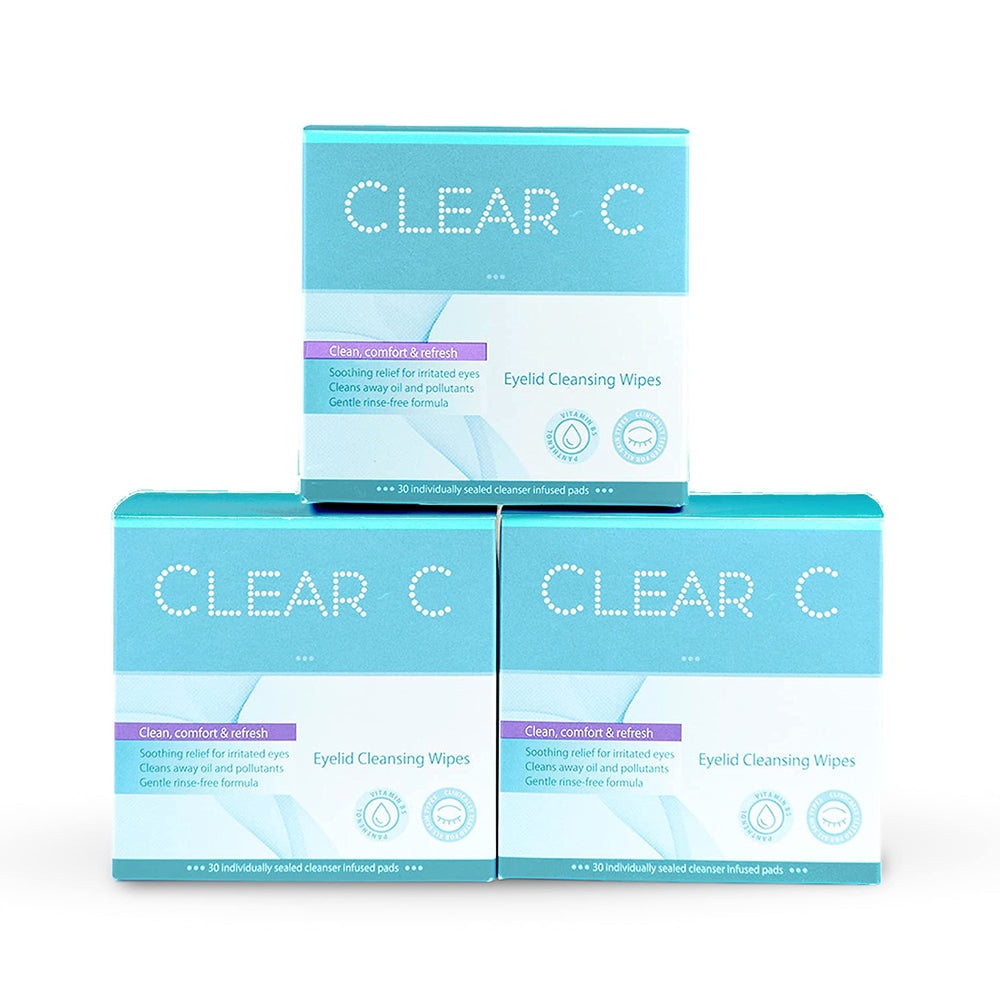 Diamond Wipes Clear C eyelid wipe packaging front for easy travel use