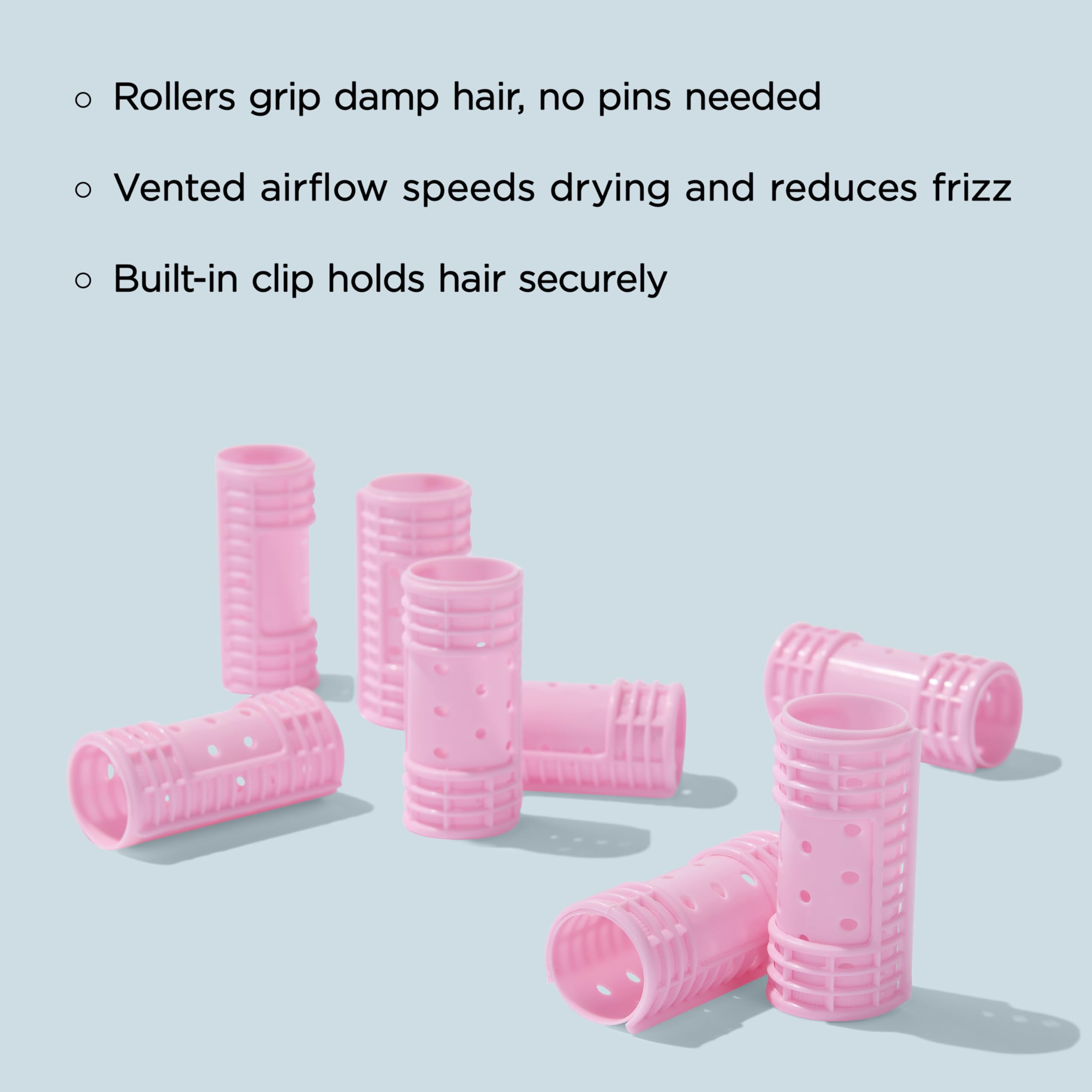 Diane Snap-On magnetic roller on damp hair creates secure, frizz-free curls.