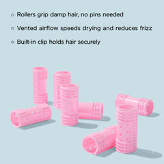 Diane Snap-On magnetic roller on damp hair creates secure, frizz-free curls.
