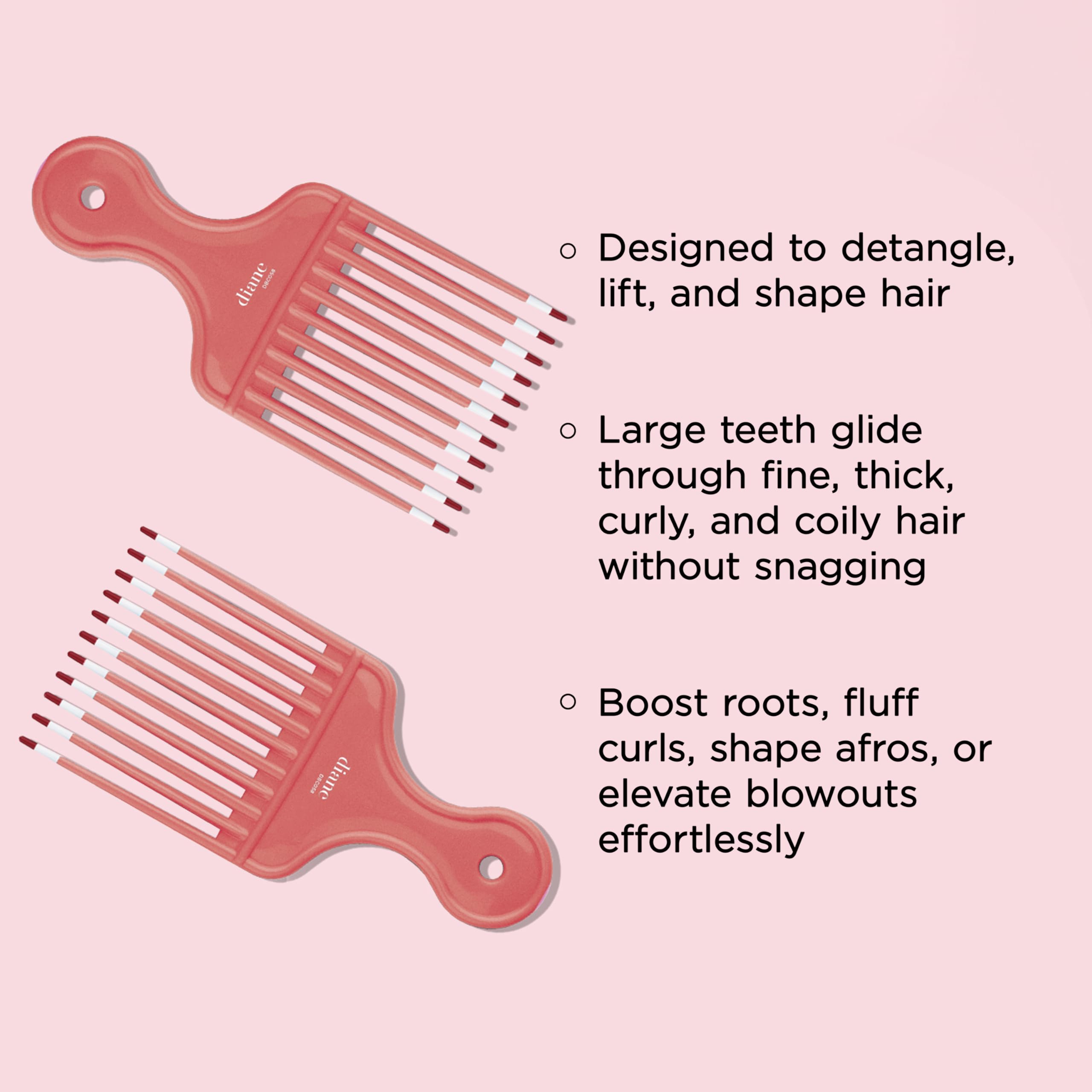 Diane 6-Inch Lift Comb adds root volume for fuller looks.