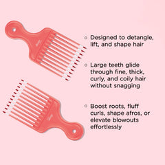 Diane 6-Inch Lift Comb adds root volume for fuller looks.