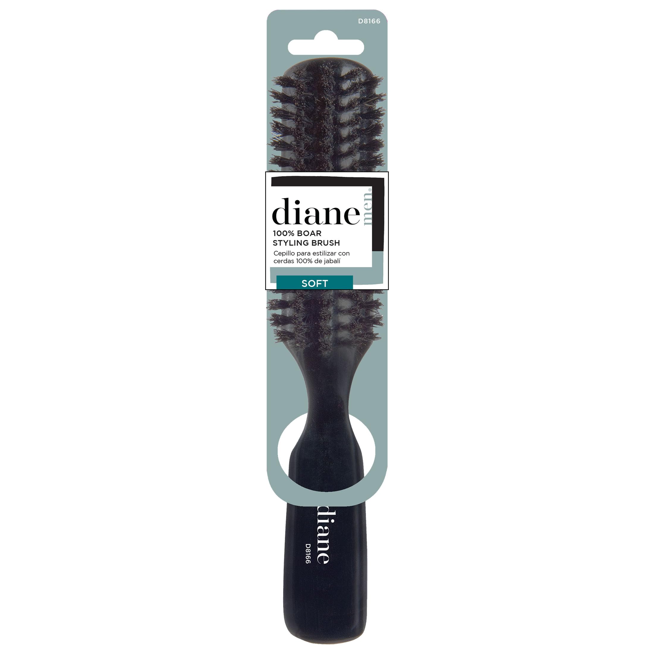 Diane boar bristle styling brush with five rows for detangling and shine.