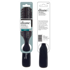 Diane boar bristle brush smoothing action for frizz control and scalp massage.