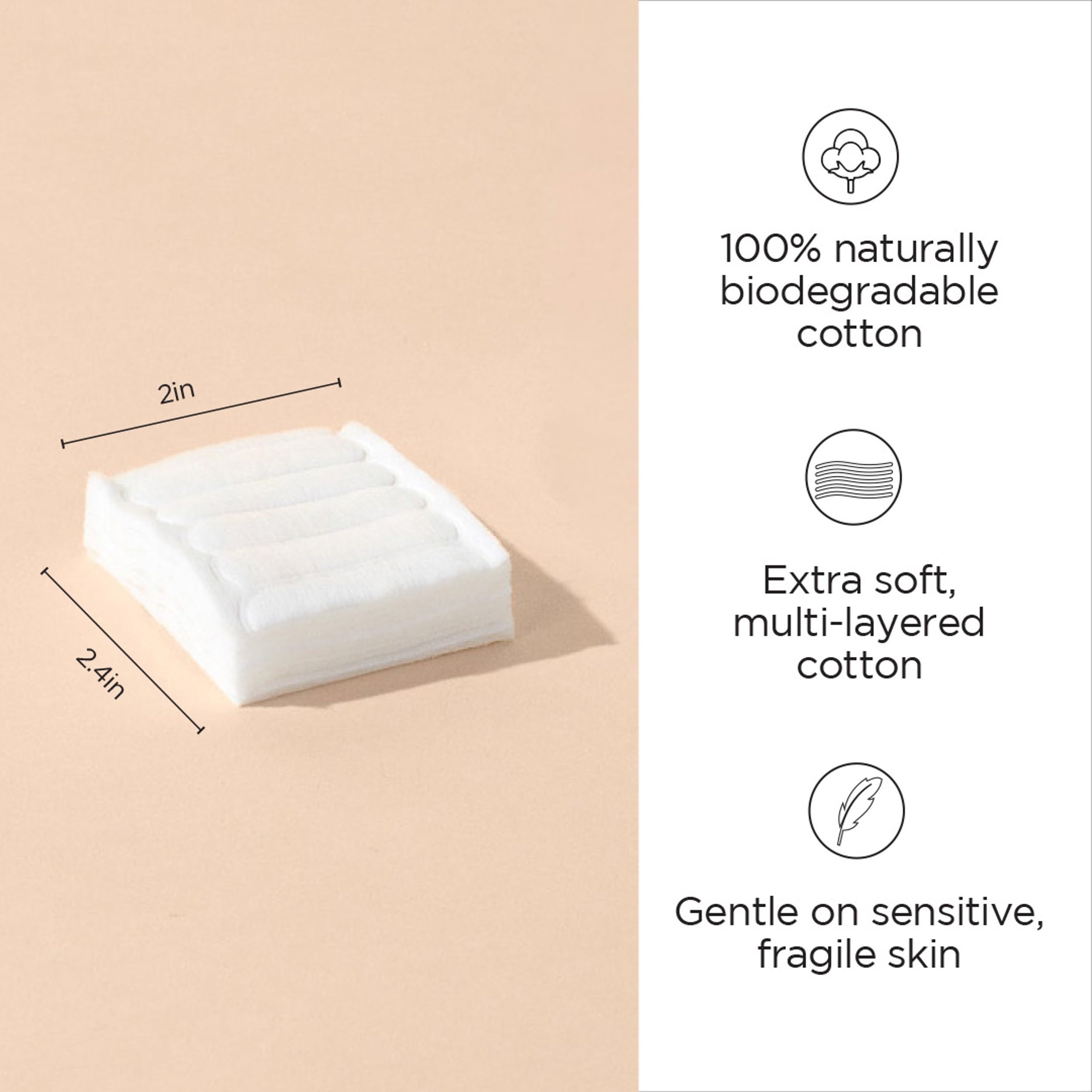 Diane cotton squares for face cleansing and eye makeup removal with a gentle touch.