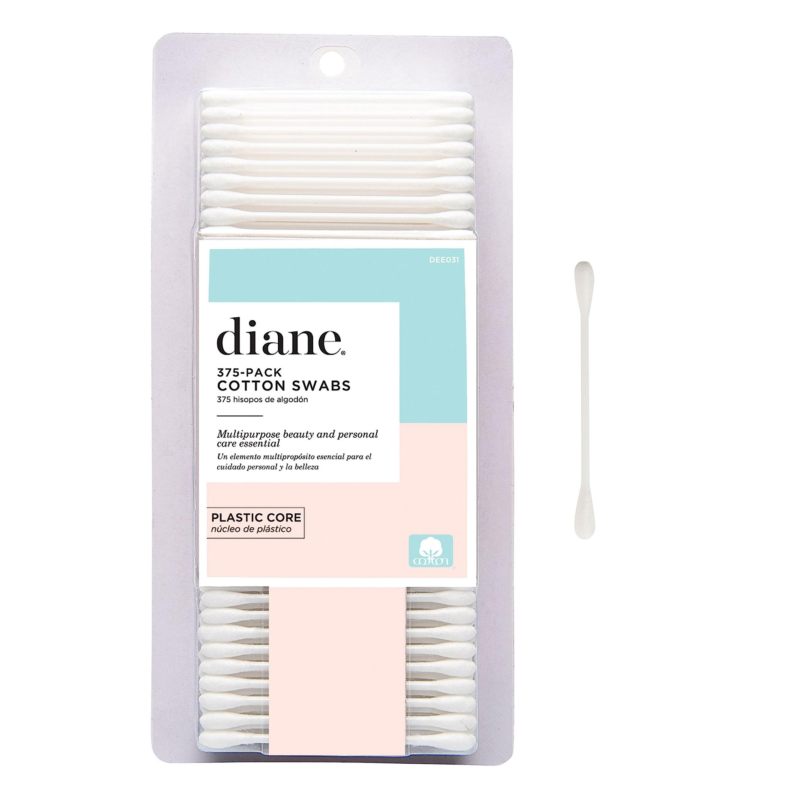 Diane cotton swabs 375 count pack front for versatile beauty and personal care.