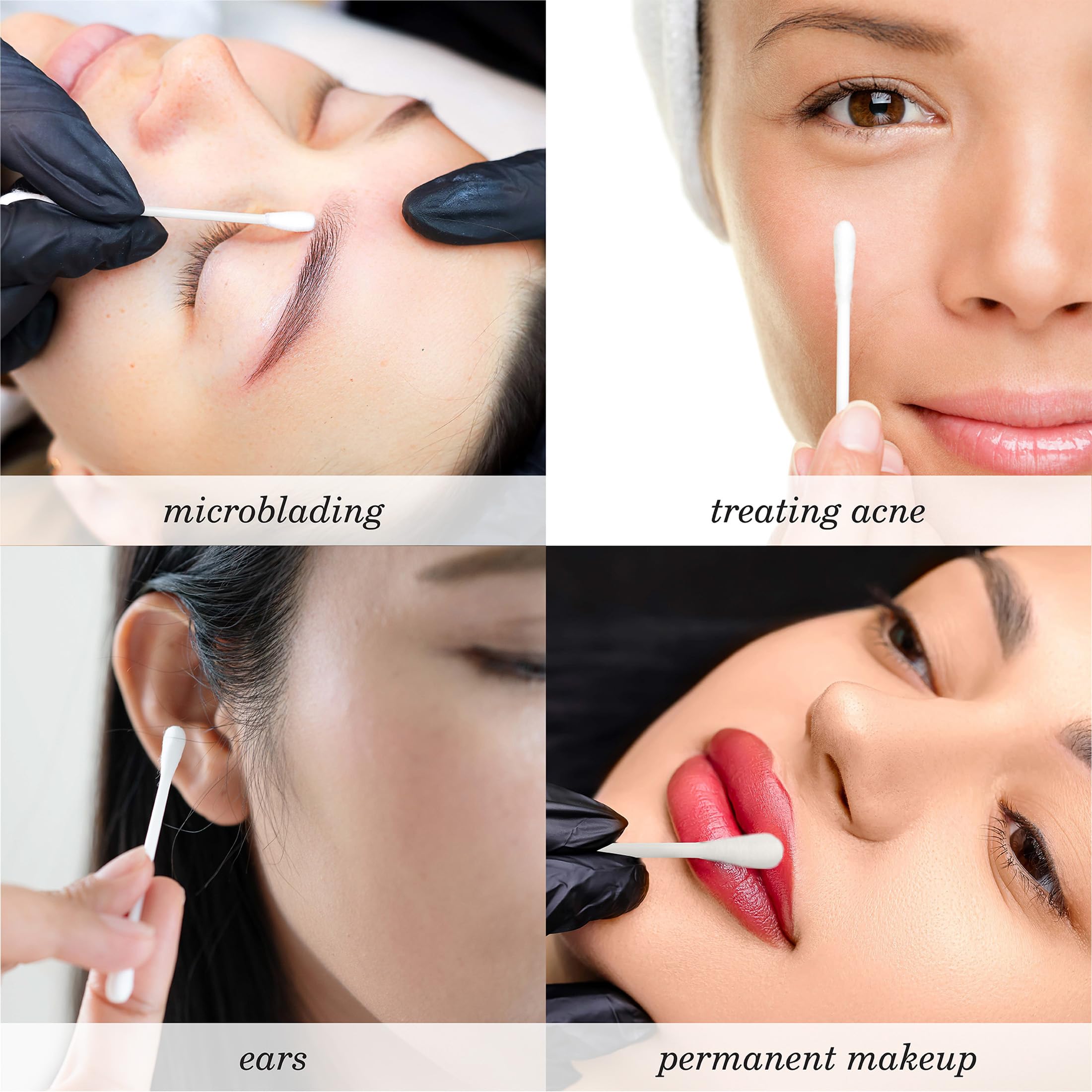 Diane cotton swabs double-sided tips for precise makeup removal and eye touch-ups.