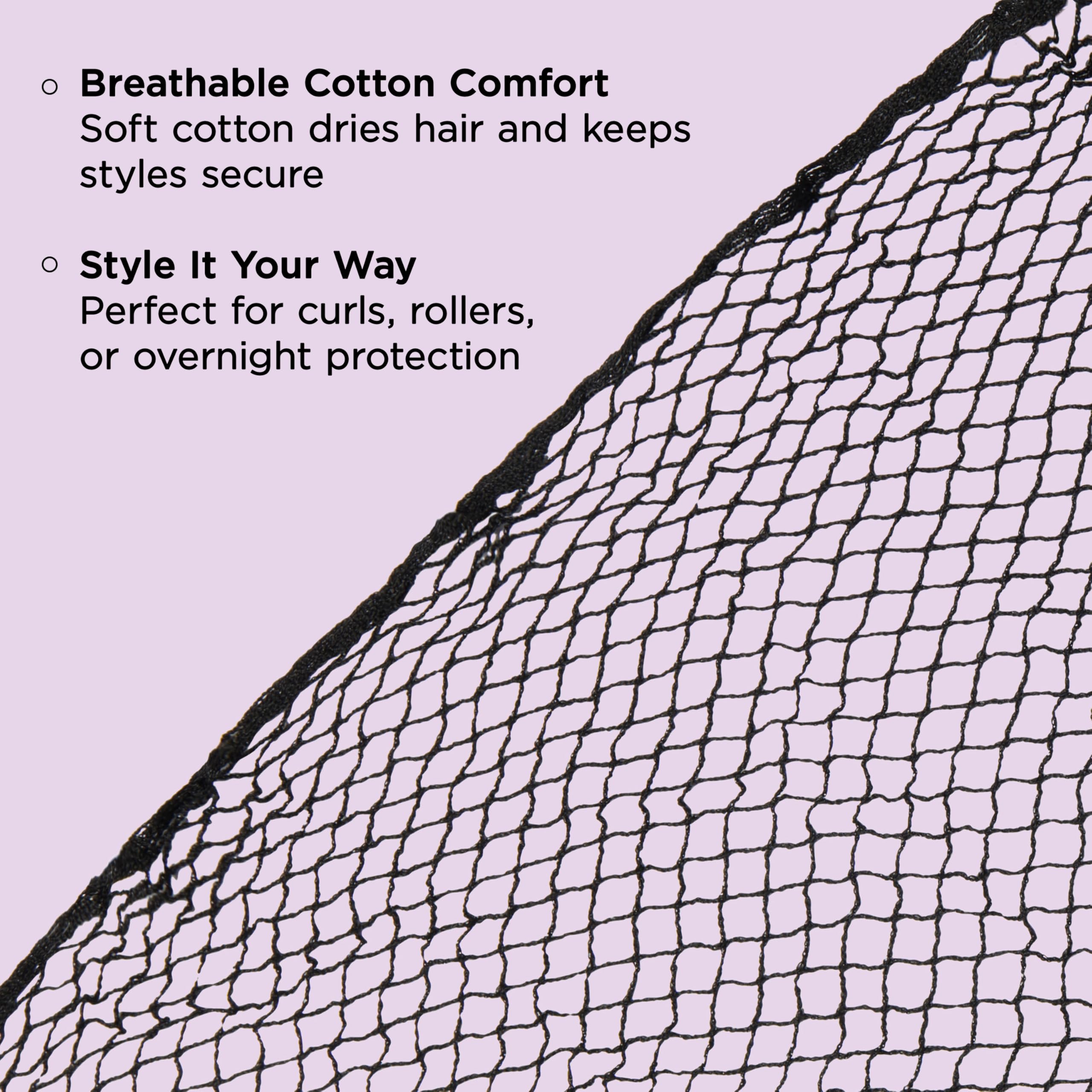 Diane cotton triangle hair net close-up of durable lockstitch seam