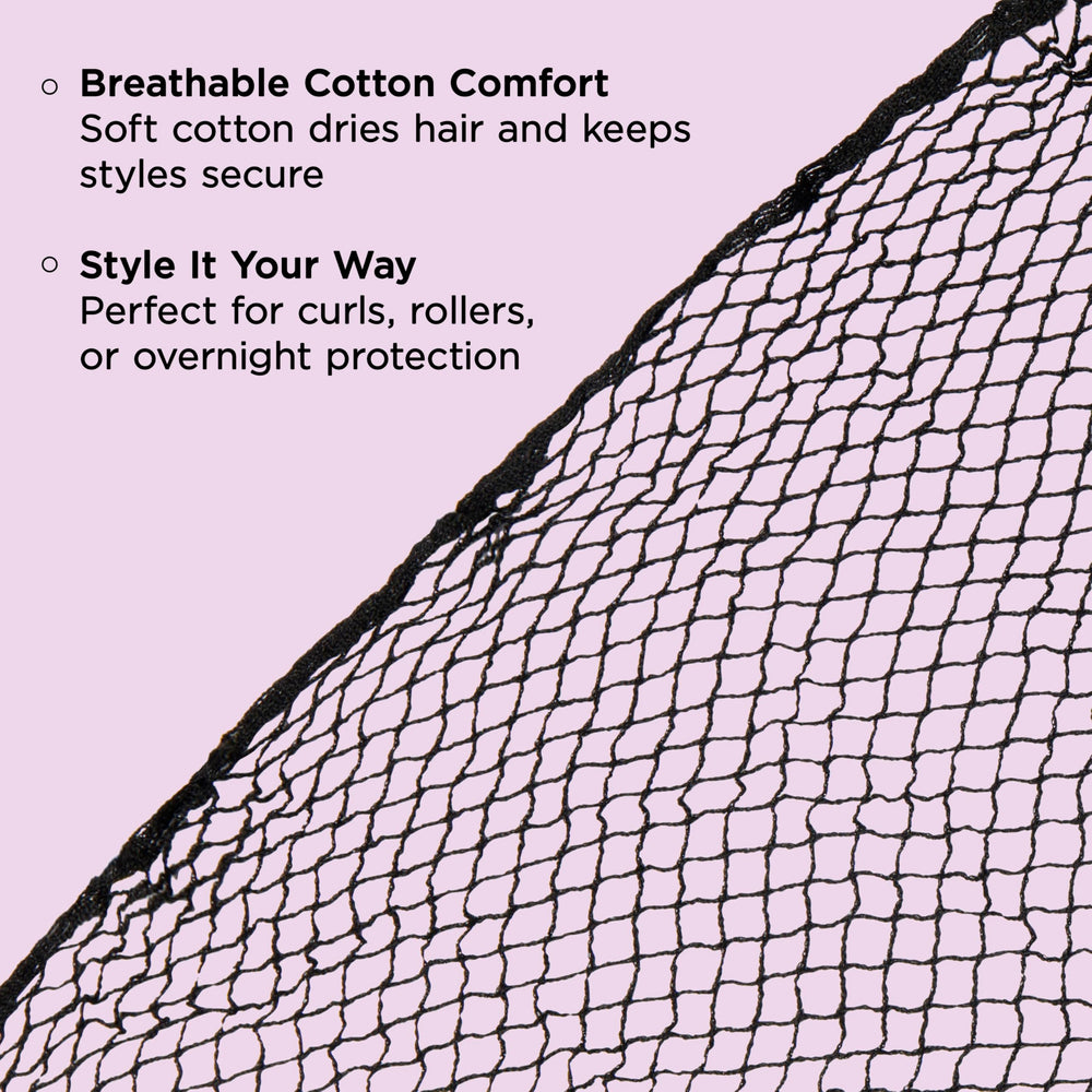 Diane cotton triangle hair net close-up of durable lockstitch seam