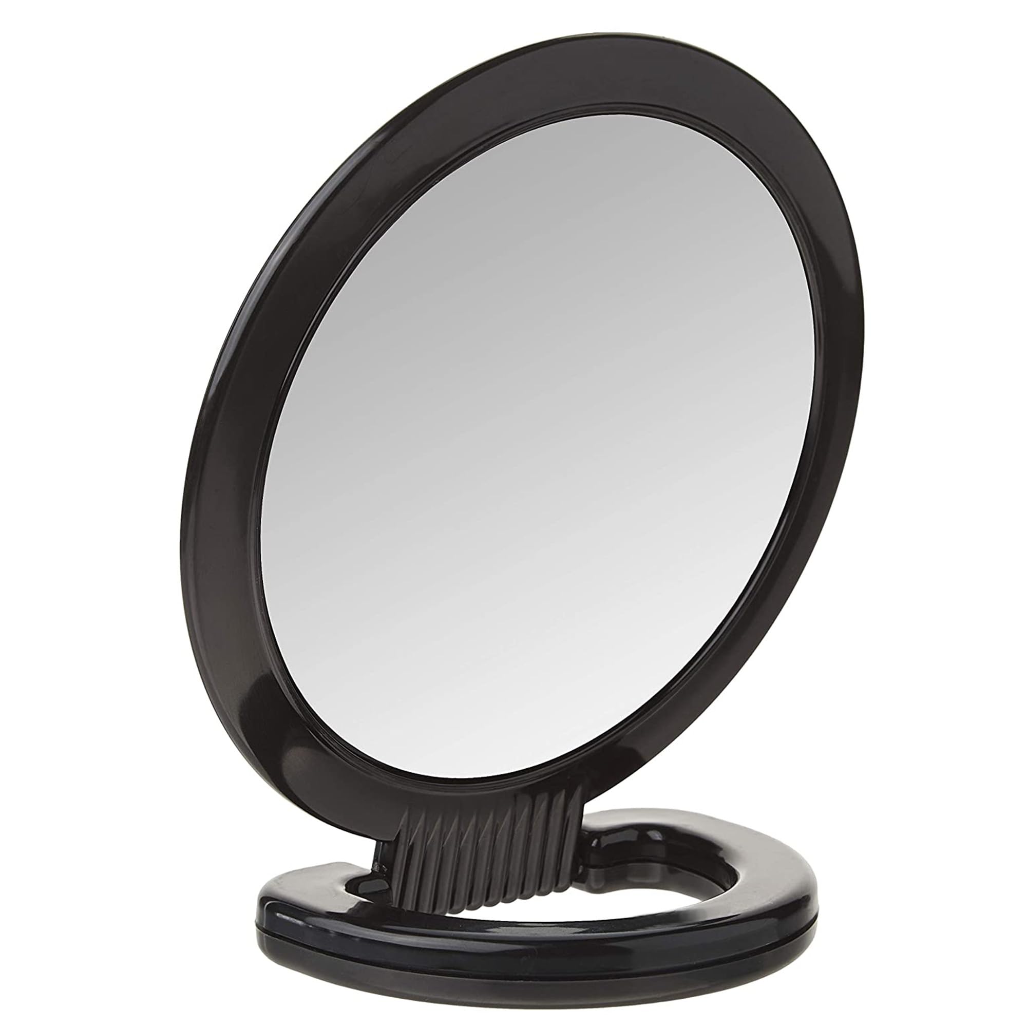 Diane Hand Mirror sleek black finish complements any vanity.