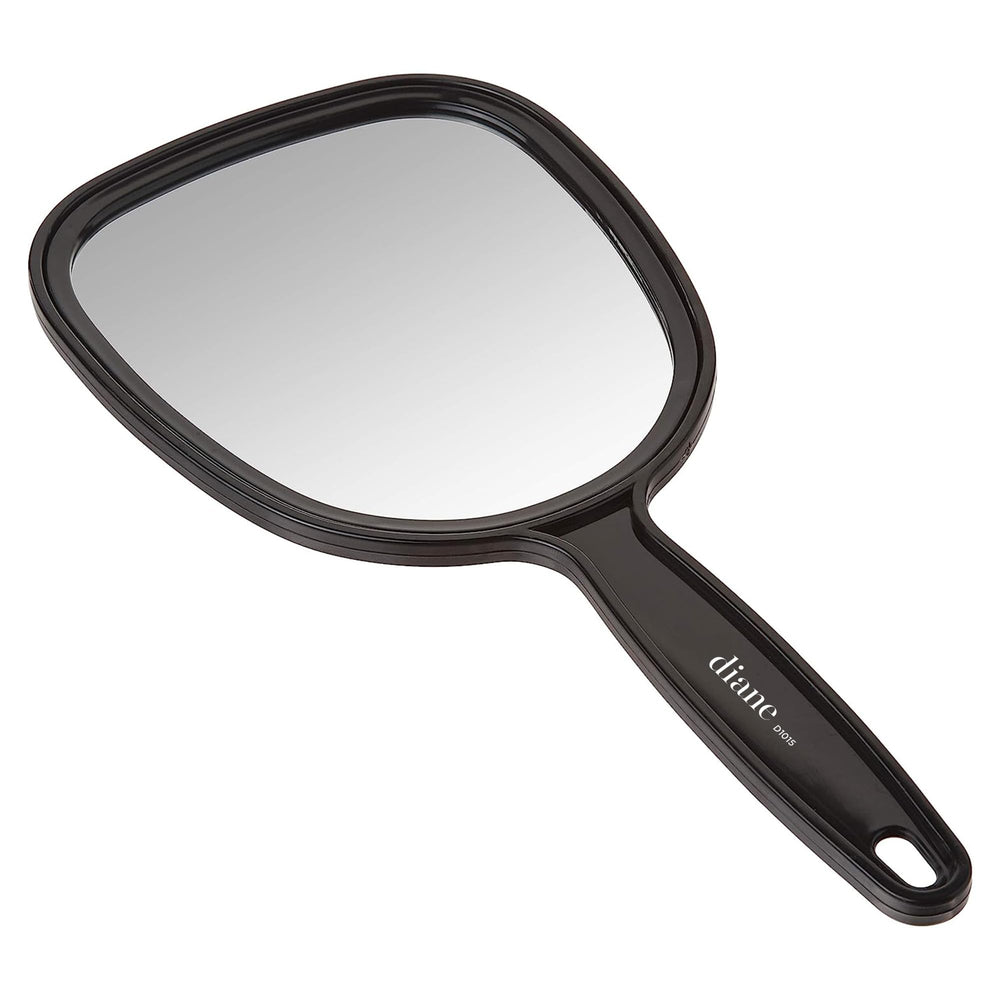 Diane hand mirror measures 5x11 inches, compact for small spaces
